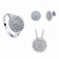 Single Diamond Jewelry Set 925 Silver Jewelry Wholesales